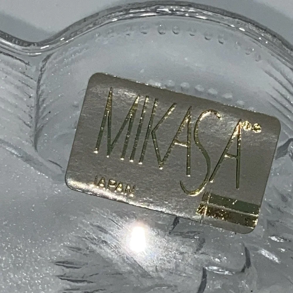 Mikasa Holiday Bells Crystal Divided Relish Dish Christmas Festive Candy Mints